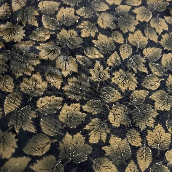 Green Fall Leaves Fabric with Sparkles 24" x 42" - Picture 4 of 4